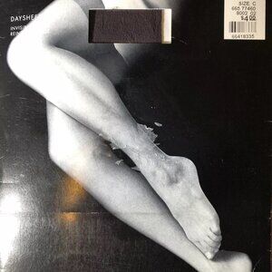 Vtg Lane Bryant Daysheer Nylon Pantyhose Size C Off Black Invisible Toe NWT